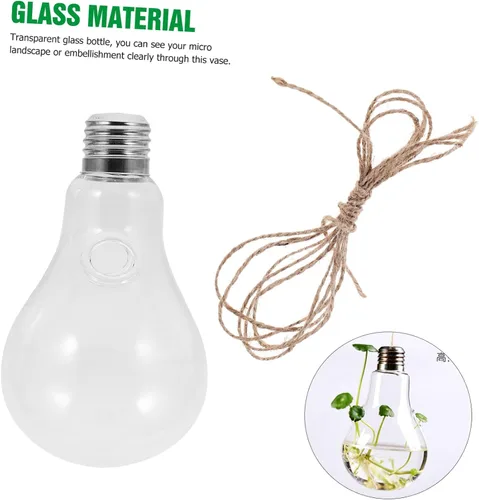 Vista 7 de BESTonZON 3Pcs Hanging Glass Planters Stylish Plant Holders Water Plant Containers for Home Decor for Terrarium and Succulent Display Smooth Surface