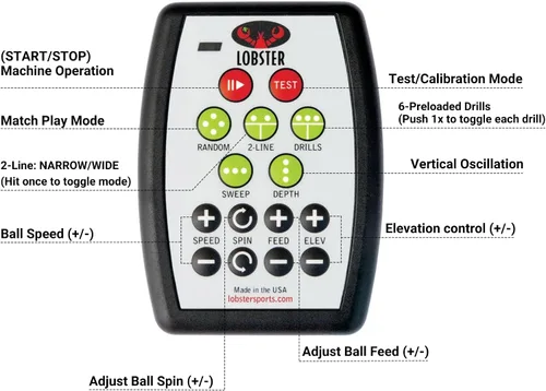 Vista 5 de Máquina de pelotas de tenis LOBSTER Sports Elite - Lanzador de pelotas de tenis auto portátil, con ejercicios precargados y personalizados, control