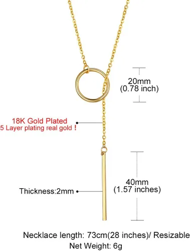 Vista 6 de GOLDCHIC JEWELRY Delicado collar en Y para mujer, gargantilla en capas doradas, collar de lariat largo con lazo en Y, cerradura, pelar, estrella
