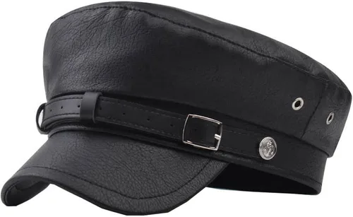 Vista 7 de Brcus Sombrero de marinero de capitán de yate para mujer, gorra de boina con pico negro#2