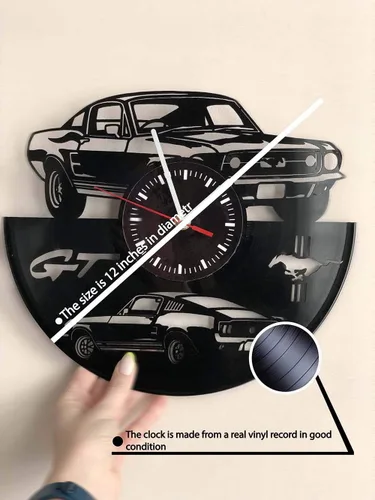 Vista 4 de Reloj de pared de disco de vinilo del ejército de los Estados Unidos, reloj de pared grande con brazo de EE. UU., reloj de vinilo con brazo de EE.