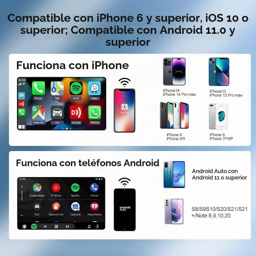 Vista 2 de Carlinkit Adaptador CarPlay 2Air 5.0, 2-Dual-Convertir CarPlay con cable a Android Auto inalámbrico y con cable a inalámbrico, para CarPlay