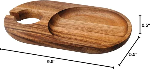 Vista 6 de Ironwood Gourmet Petaluma - Platos de cóctel, madera de acacia, juego de 4