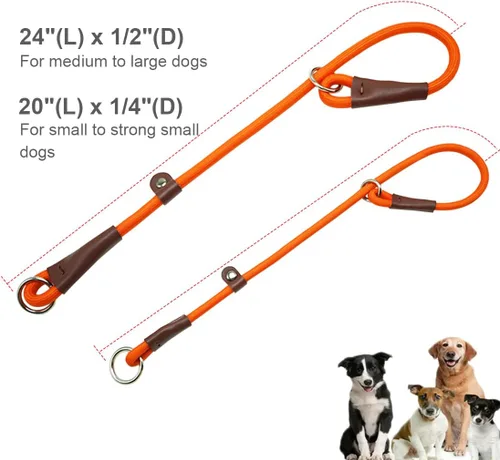 Vista 12 de MayPaw Collar ajustable de cuerda de nailon para entrenamiento de perros, collares de perro Martingala redondos sin tirones para perros pequeños