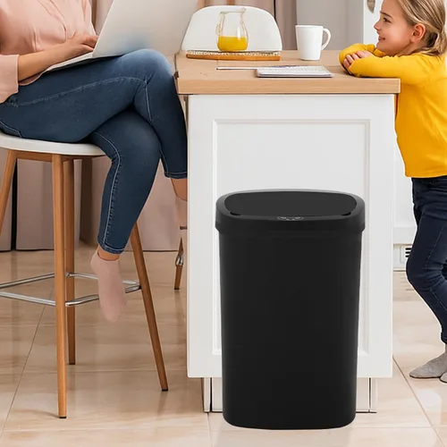 Vista 7 de Dopinmin Cubo de basura de cocina de 13 galones de 50 litros, hermoso cubo de basura con tapa y sensor automático para oficina, dormitorio, sala