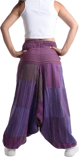 Vista 6 de PEACH PEBBLE Pantalones Harem 100% algodón, pantalones bohemios de yoga hippie