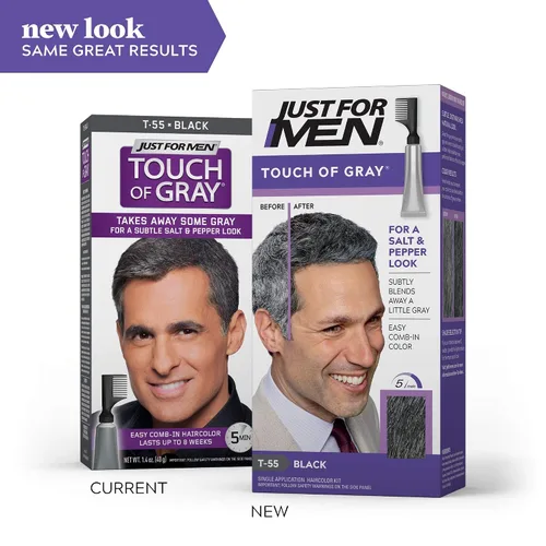 Vista 2 de Just For Men Touch Of Gray - Tinte para el cabello, gris negro (paquete de 6)