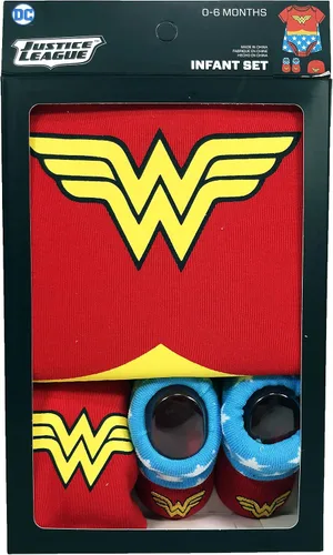 Vista 2 de DC Comics Superman - Juego de 3 piezas de Batman en caja de regalo para bebé