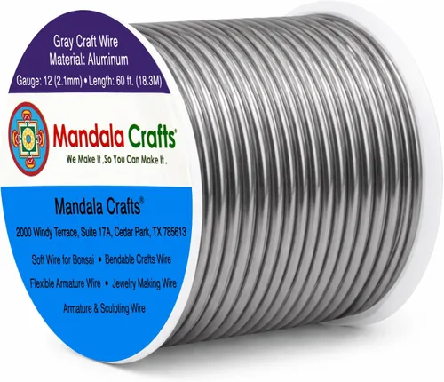 Vista 285 de Mandala Crafts - Alambre de aluminio anodizado de calibre 22 para hacer joyas - 137.2 m de alambre flexible surtido y coloreado - Doble para bonsái