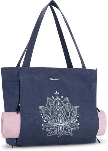 Vista 9 de Gonex Bolsa para Esterilla de Yoga, Bolsa Grande con Múltiples Bolsillos para Mujeres y Hombres, Portador de Esterilla de Lona, Cremallera Completa