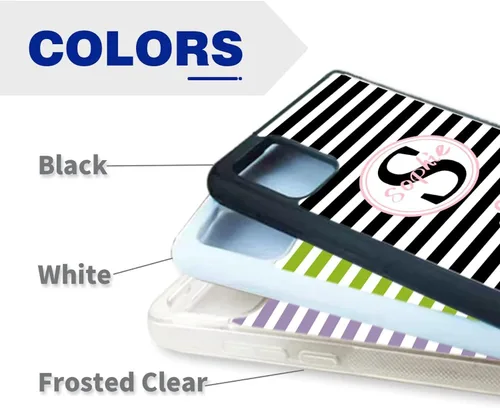 Vista 4 de Fundas personalizadas con inicial y nombre personalizado para Samsung Negro