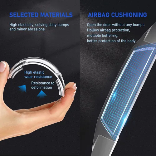 Vista 5 de 4 tiras anticolisión para puerta de automóvil, calcomanías antiimpacto para retrovisor, cubiertas decorativas de protección de puerta, protector