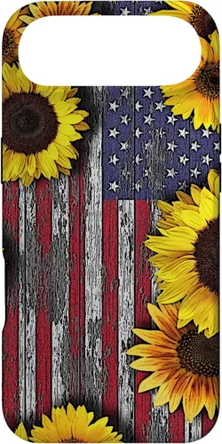 Vista 27 de American Flag with Sunflowers Case for iPhone 17