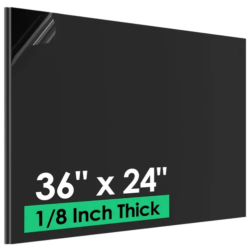 Vista 14 de Hoja de plástico ABS de 1/8 pulg. de grosor (3 mm) - 12" x 8", tablero termoplástico rígido impermeable negro para letreros, manualidades, proyectos