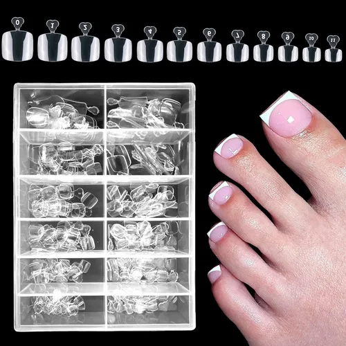 Vista 13 de LoveOurHome 240 puntas de uñas postizas XL de acrílico transparente en forma de almendra, uñas de cobertura completa, uñas postizas extralargas