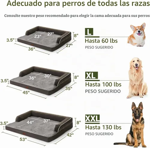 Vista 6 de Orthopedic Dog Bed for Extra Large Dogs, Dark Green, 45x35in Verde oscuro