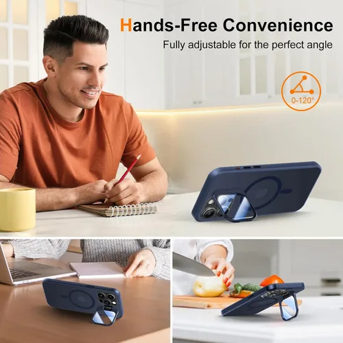Vista 2 de Meifigno Window Mag Series - Funda diseñada para iPhone 15 Pro, soporte de cámara integrado y compatible con MagSafe, parte trasera mate translúcida