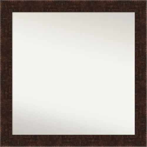 Vista 272 de Amanti Art Espejo de baño de bronce para sobre fregadero, 24 x 24 pulgadas, espejo de tocador cuadrado estrecho de bronce Manhattan, marco de madera