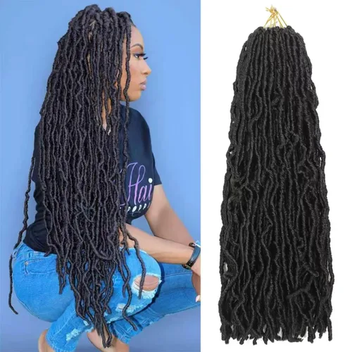 Vista 32 de Extensiones de cabello de ganchillo de 12 pulgadas de pelo sintético de ganchillo 1B, extensiones de cabello de ganchillo suaves