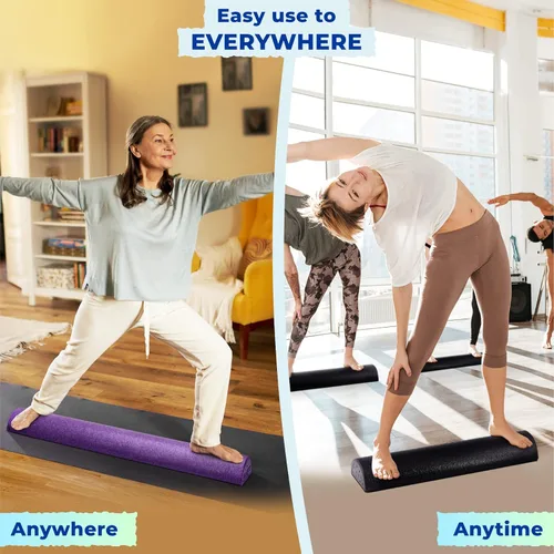 Vista 4 de Yes4All High-Density EPP Half Round Back Roller Foam, Exercise Foam Roller for Yoga, Pilates & Stretching - 12, 18, 24, 36 inch