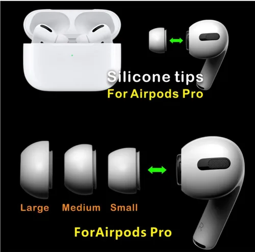 Vista 2 de Zotech 3 pares de almohadillas de silicona de repuesto para Apple Airpods Pro de 1ª y 2ª generación (S/M/L)