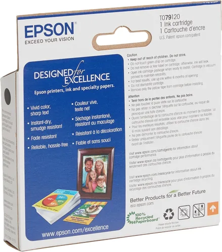 Vista 6 de Epson T078 Claria Tinta de Alta Definición Capacidad Estándar 5 Color Cartucho Combo Pack y T079 Claria Alta Definición -Tinta Capacidad Estándar