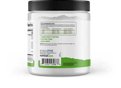 Vista 4 de Nutricost Pantry Stevia orgánica, edulcorante natural, 8 onzas, sin OMG, sin gluten