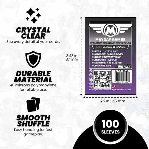 Vista 5 de Mayday Games Fundas para tarjetas USA de 2.205 x 3.425 in, 40 micras