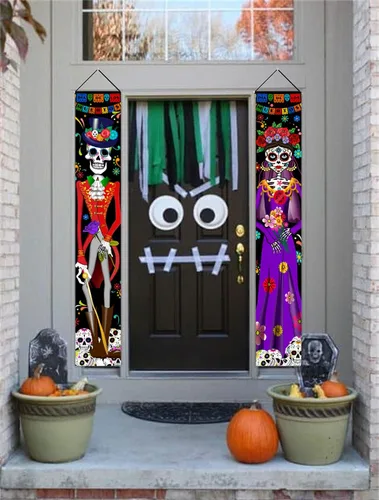 Vista 3 de Decoración del Día de los Muertos, decoración del Día de los Muertos, decoración mexicana, fiesta mexicana, calavera de azúcar, flores