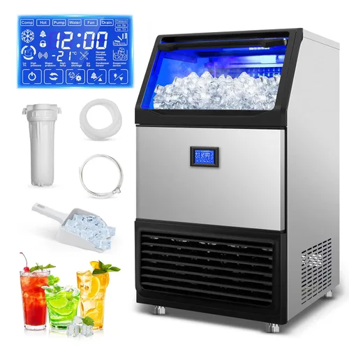 Vista 22 de Máquina de hielo Nugget para encimera 40 libras/día, contenedor de hielo de 10 libras, máquina de hielo de pellets suaves masticables de acero