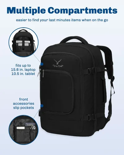 Vista 6 de Hynes Eagle Travel Backpack 40L Flight Approved Carry on Backpack Men Large Cabin Weekender Laptop Backpack Women 15.6 inches