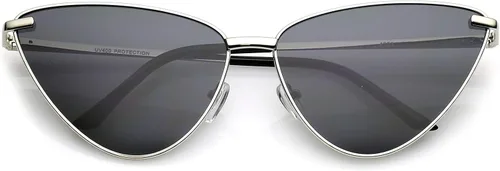 Vista 2 de zeroUV - Gafas de sol de ojo de gato ultra delgado con montura de metal de gran tamaño de 2.559in