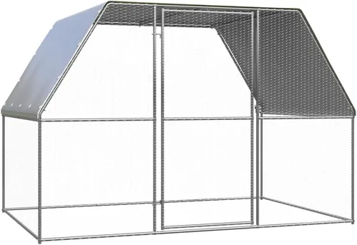 Vista 7 de Jaula de metal para gallineros al aire libre, jaula de pollo para aves de corral, corralito de corral, corralito de ejercicio, perrera con cubierta
