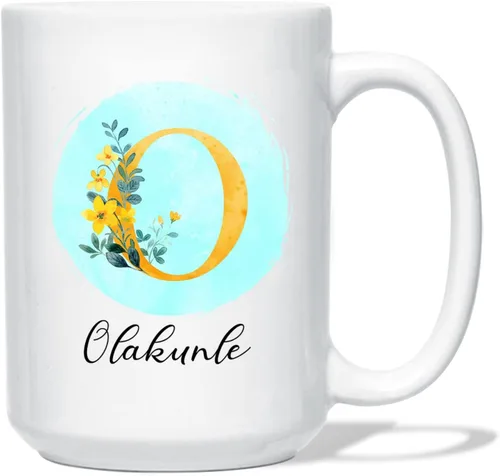 Vista 9 de Taza de café personalizada con nombre inicial, regalo para mujeres, esposa, amiga, mamá, abuela, madrastra, nombre personalizado e inicial taza
