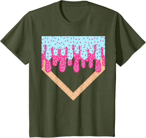Vista 15 de Baseball Drip Boys Home Plate Ice Cream Sport Players & Fans Camiseta