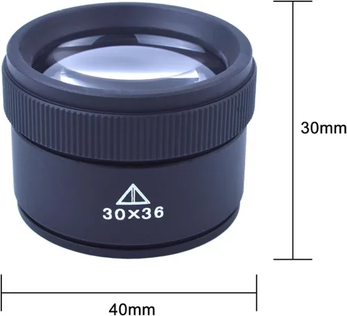 Vista 6 de BronaGrand Lupa óptica 30X Lupa Lupa Loop Microscopio Lupa Lente Portátil para Joyero, Monedas, Sellos