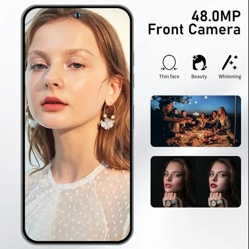 Vista 6 de A15 Pro Max Teléfono Desbloqueado, 8+256GB, Teléfono celular de 6.8 pulgadas HD, 6800mAh, Android 14, Smartphone con cámara de 48MP+108MP, Teléfono