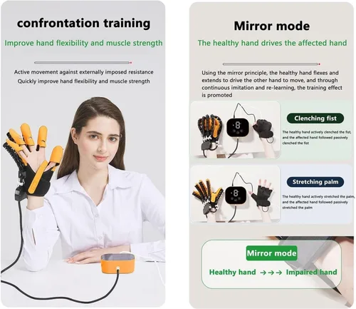 Vista 6 de Guantes robot de rehabilitación para terapia de manos, guante automático de recuperación de accidentes cerebrovasculares, ayuda para la movilidad