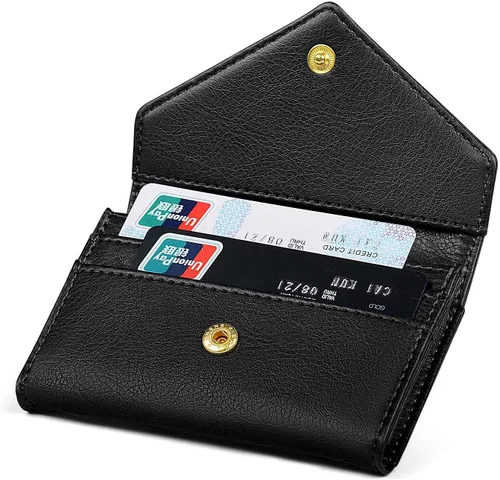 Vista 3 de XEYOU Funda para tarjetas de crédito para mujer, tarjetero con bolsillo frontal para mujer