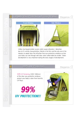Vista 4 de Manito Elegance Alpha Stroller Protector meteorológico/cubierta de lluvia - Púrpura