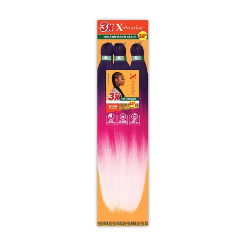 Vista 58 de Sensationnel X-Pression - Trenzas sintéticas prestiradas, 3 unidades, 58 pulgadas, negro azabache 1 Cabello trenzado, Kanekalon, ignífugo
