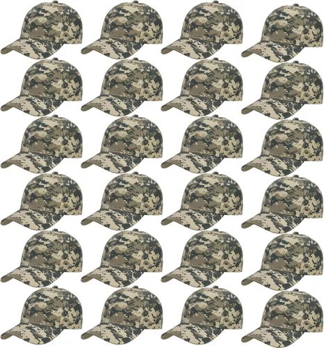 Vista 37 de Falari - 24/144 unidades de gorra de béisbol unisex, lisa y de tamaño ajustable, venta al por mayor Paquete de 144 verde militar