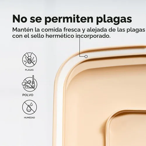 Vista 6 de Contenedor hermético para almacenamiento de alimentos Iris Premium, Bronceado, pequeño Almendra