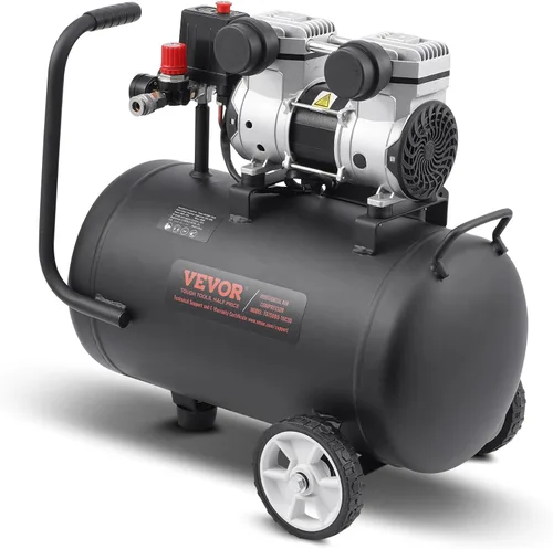Vista 11 de VEVOR Compresor de aire de 2.1 galones, compresores de aire de 1.2HP 2.2 CFM@90PSI con presión máxima de 116PSI, tanque de compresor sin aceite