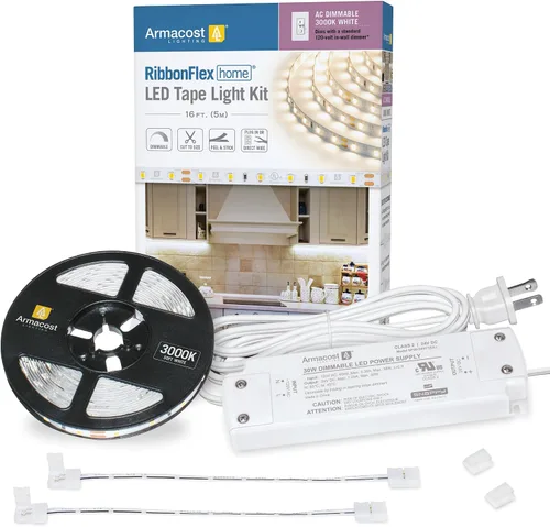 Vista 13 de Armacost Lighting Kit de luz en cinta LED regulable para AC del hogar, blanco cálido suave (1.5M) 424502 2700K blanco cálido 5 m