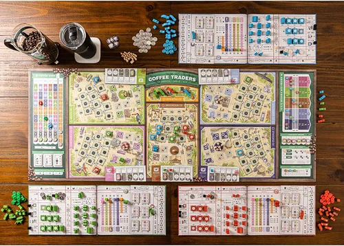 Vista 2 de Capstone Games: Coffee Traders - Juego de mesa de estrategia, 3-5 jugadores, edades 12+, 120 minutos