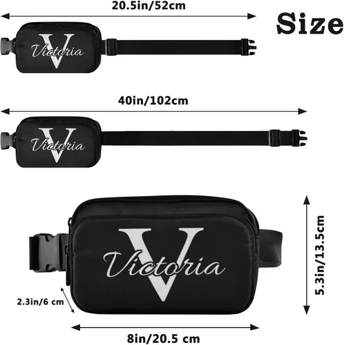 Vista 3 de Riñoneras personalizadas para mujeres y hombres, bolsa de cinturón personalizada con correa ajustable, riñoneras de moda, bolsa cruzada para la #01