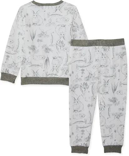 Vista 2 de Burt's Bees Baby Baby Boys' Long Sleeve Tee and Tie-Up Pant Set