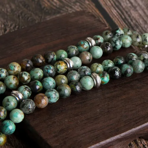 Vista 8 de Bivei Collar de cuentas de Mala, 108 pulseras largas con cuentas de perlas auténticas, cuentas de oración de Mala de loto y Buda, collar
