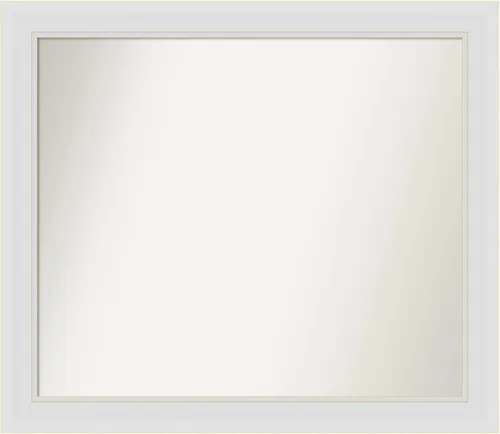 Vista 188 de Amanti Art Espejo de baño blanco para sobre el fregadero, 24 x 26 pulgadas, espejo rectangular blanco y blanco, marco de madera contemporáneo
